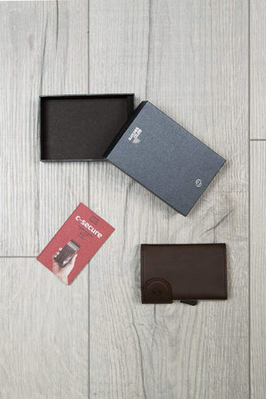 Carraig Donn Bank Cards Protector Wallet in Dark Brown