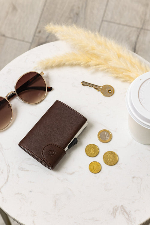 Bank Cards Protector Wallet in Dark Brown