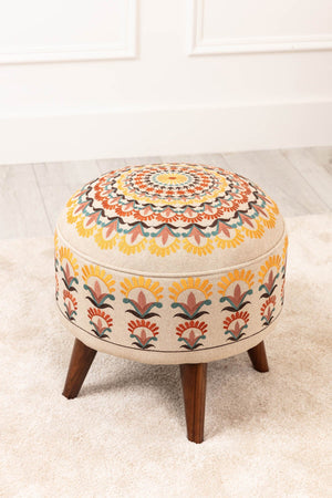 Carraig Donn Bazaar Embroidered Footstool