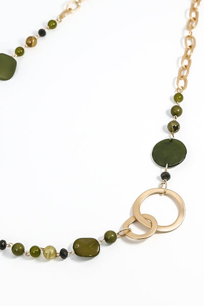 Carraig Donn Beaded Necklace in Green