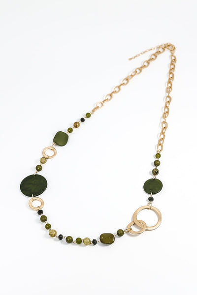 Carraig Donn Beaded Necklace in Green