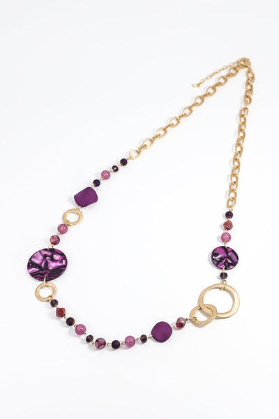 Carraig Donn Beaded Necklace in Purple