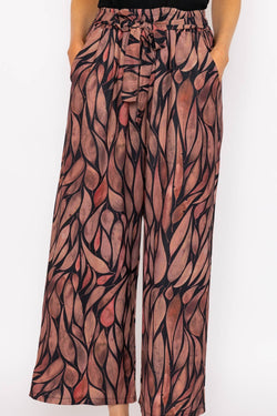 Carraig Donn Belted Trousers in Brown Print