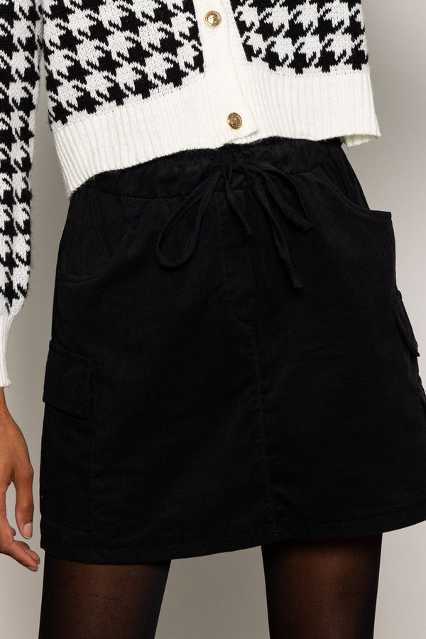 Carraig Donn Black Cord Cargo Skirt