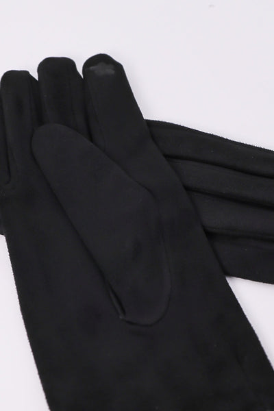 Carraig Donn Black Gloves with Pom Trim