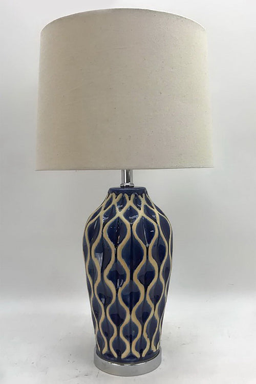 Blue Ceramic Wave Lamp
