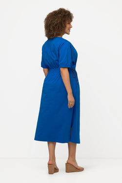Carraig Donn Blue Short Sleeve Drawstring Waist Midi Dress