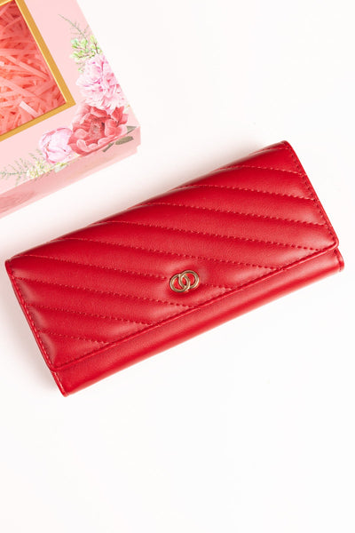 Carraig Donn Boxed Quilted Purse in Red