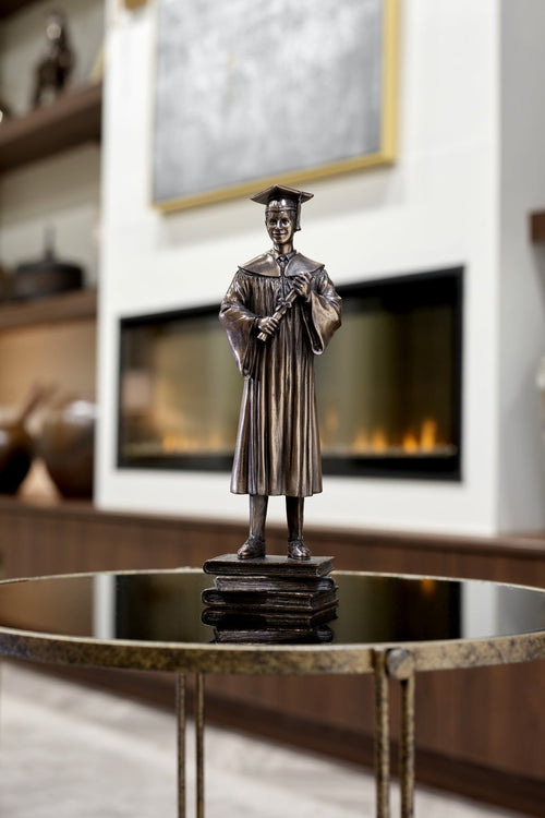 Bronze Graduation Boy Sculpture