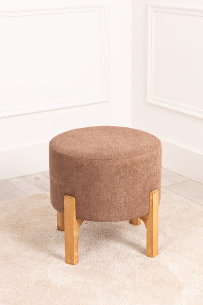 Carraig Donn Brown Linen Upholstered Stool