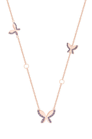 Butterfly Rose Gold Necklace