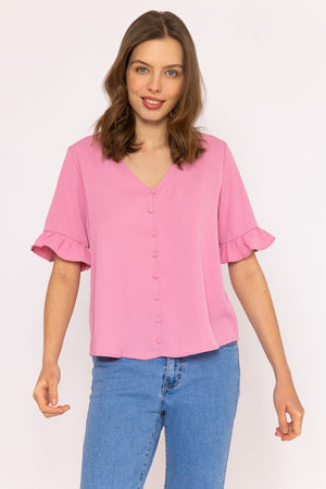 Button Blouse in Blush