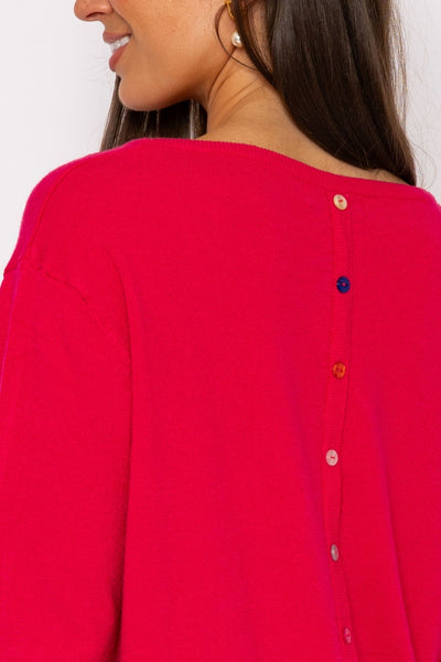 Carraig Donn Button Detail Knit in Pink