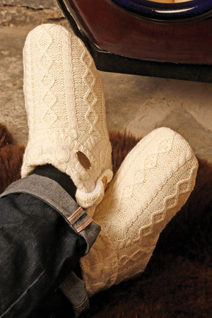 Cable Knit Boot Slippers