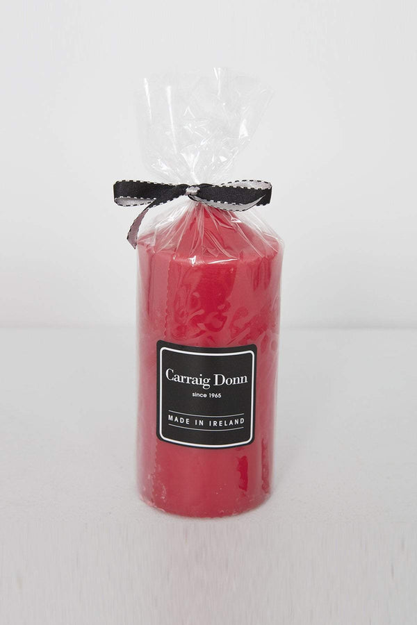 Carraig Donn Carraig Donn Pillar Candle 160 x 76mm in Claret