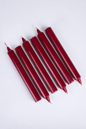 Carraig Donn Carraig Donn Set of 6 Baton Candles 220 x 22mm in Red