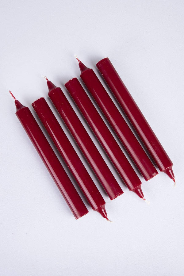 Carraig Donn Carraig Donn Set of 6 Baton Candles 220 x 22mm in Red