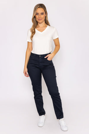 Casual Straight Leg Pants in Navy