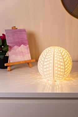 Carraig Donn Ceramic Leaf Globe LED Table Lamp