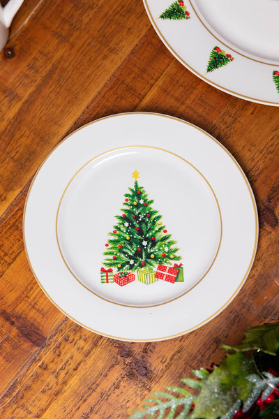 Carraig Donn Christmas Tree Salad Plate Set