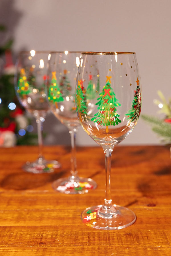 santa glass set of 4