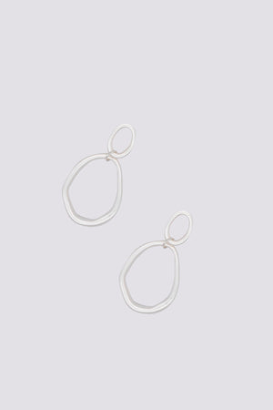 Circle Drop Earrings in Silver