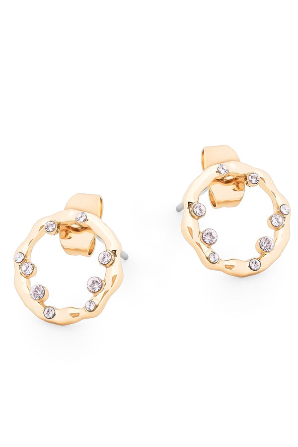 Carraig Donn Circle Inset Earrings in Gold