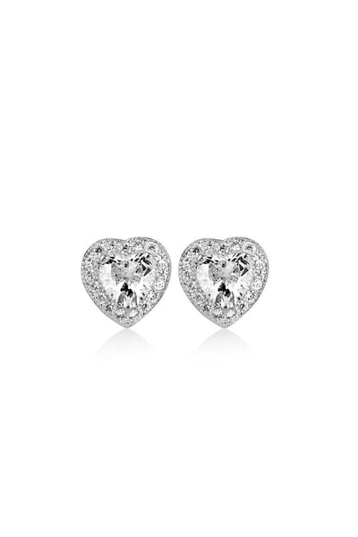 Carraig Donn Clear Stone Heart Earrings