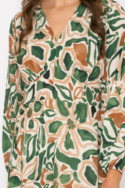 Carraig Donn Cliodhna Green Printed Midi Dress