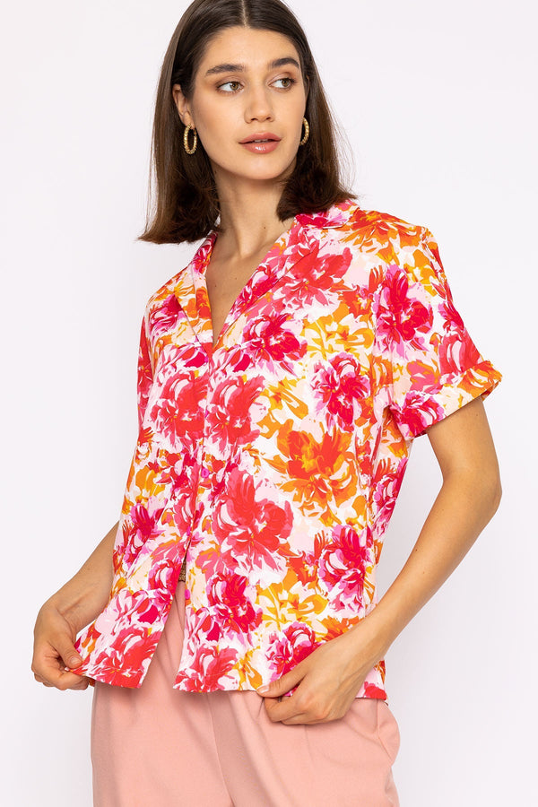 Carraig Donn Collar Shirt in Floral Print