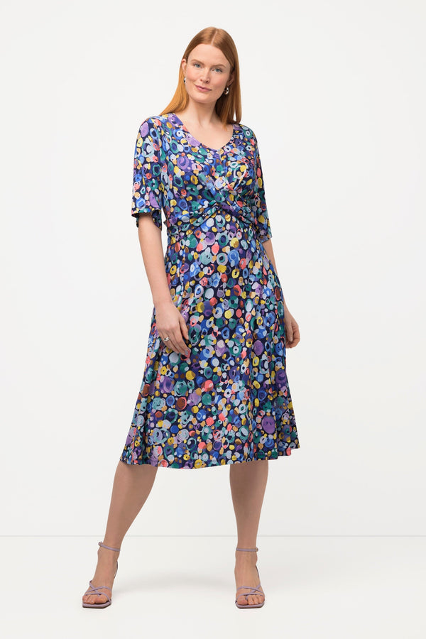Carraig Donn Colorful Dot Print Short Sleeve Midi Dress
