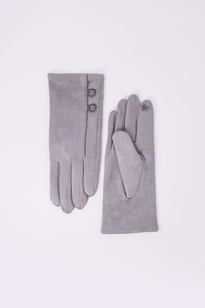 Contrast Stitch Gloves in Grey