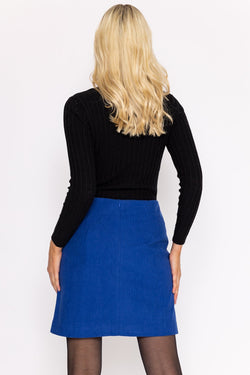 Carraig Donn Cord Mini Skirt in Blue