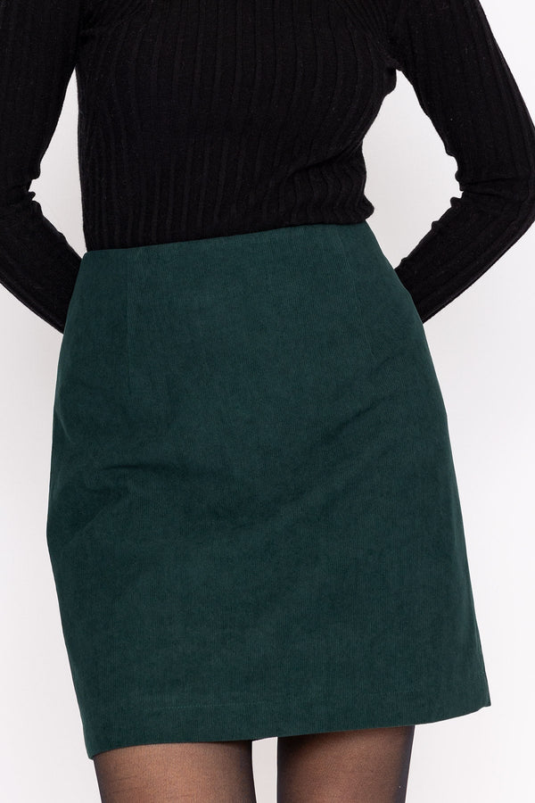 Carraig Donn Cord Mini Skirt in Green