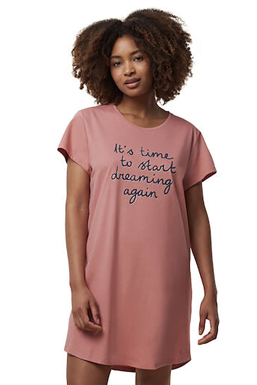 Cotton Printed Nightdress in Rust