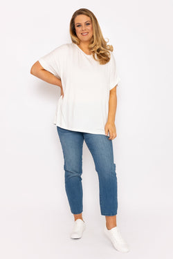 Carraig Donn Curve - Curve Medallion Lace Back Top in Ivory