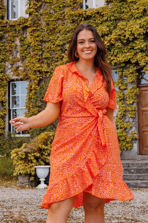 Curve - Delilah Dress in Orange