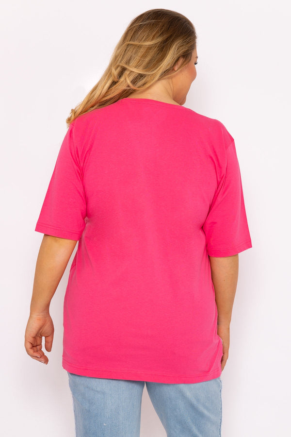 Carraig Donn Curve - Diamante Star Oversized Top in Pink