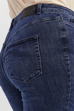 Carraig Donn Curve - High Waist Jeans in Dark Blue Denim