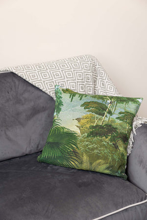 Dark Jungle Print Cushion