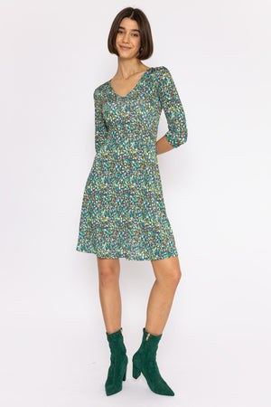 Carraig Donn Deirdre Dress in Teal Print