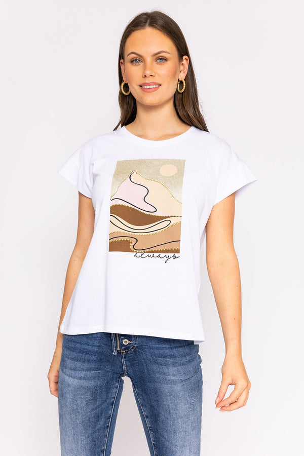 Carraig Donn Desert Printed T-Shirt in White