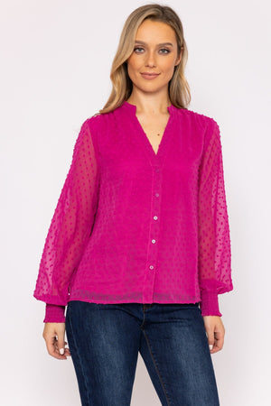 Dobby Texture Blouse in Pink