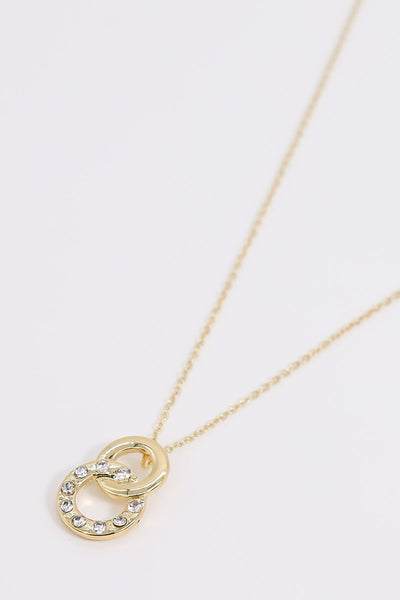 Carraig Donn Double Circle Necklace in Gold
