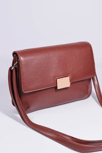 Carraig Donn Double Compartment Crossbody in Brown