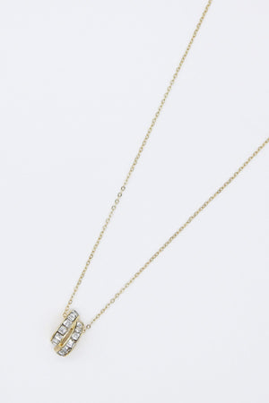 Double Strand Pendant Necklace in Gold