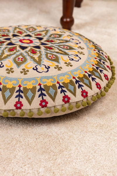 Carraig Donn Eclectic Round Embroidered Cushion