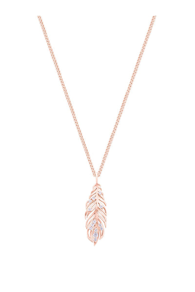 Carraig Donn Feather Pendant In Rose Gold
