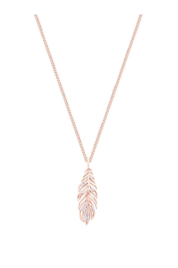 Carraig Donn Feather Pendant In Rose Gold