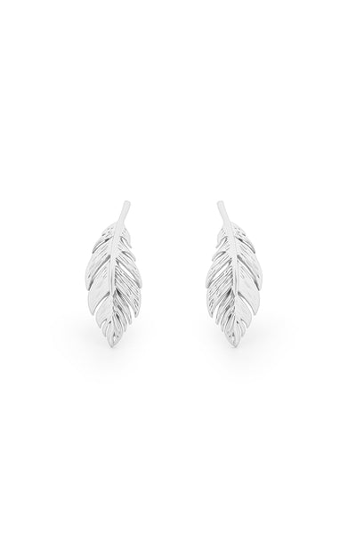 Carraig Donn Feather Stud Earrings in Silver